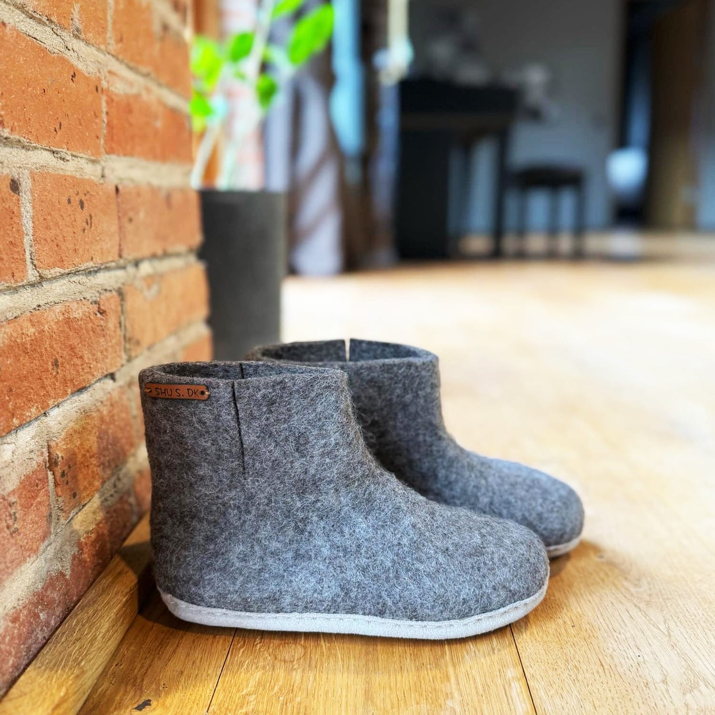 Uldstøvle (100% ren uld) - Model Denim m/sål i skind - Dansk Design fra SHUS