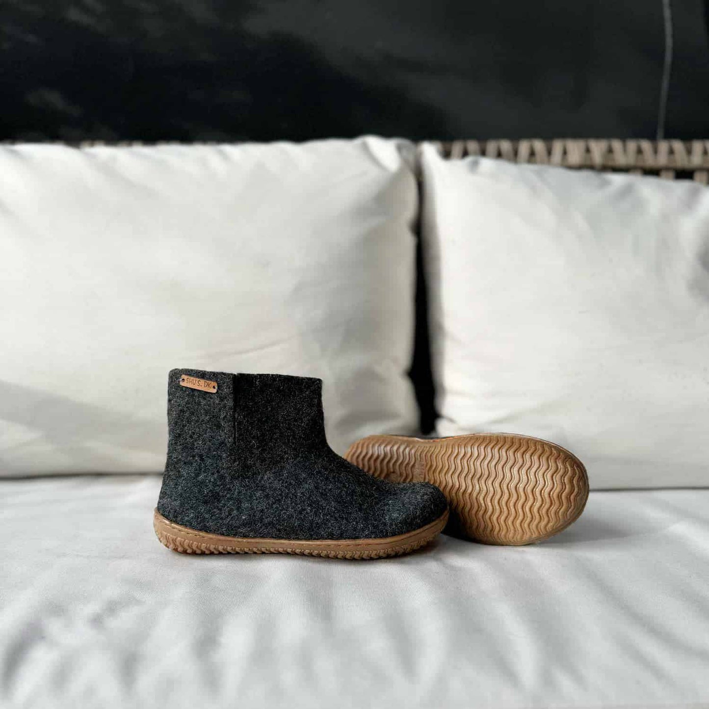 Uldstøvle (100% ren uld) - Model koks m/Gummisål - Dansk Design fra SHUS