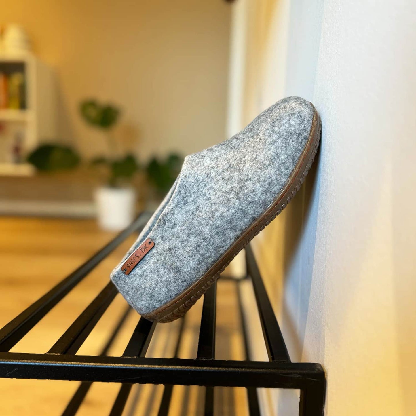 Uldhjemmesko (100% ren uld) - Model Grå m/Gummisål - Dansk Design fra SHUS