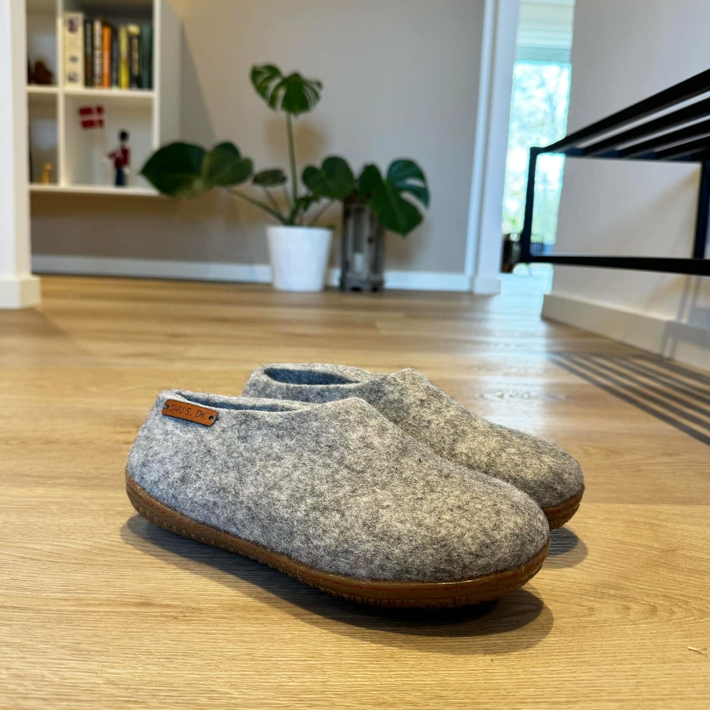Uldhjemmesko (100% ren uld) - Model Grå m/Gummisål - Dansk Design fra SHUS
