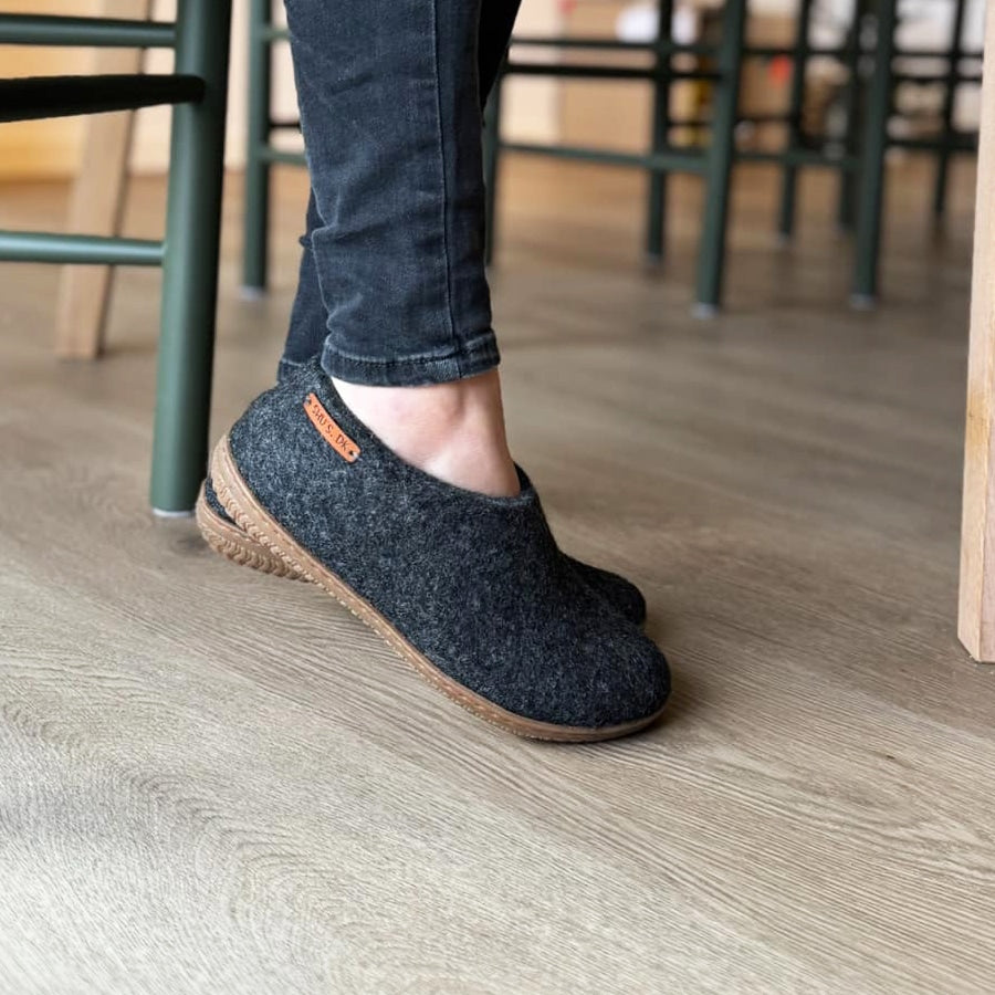 Uldhjemmesko (100% ren uld) - Model Koks m/Gummisål - Dansk Design fra SHUS