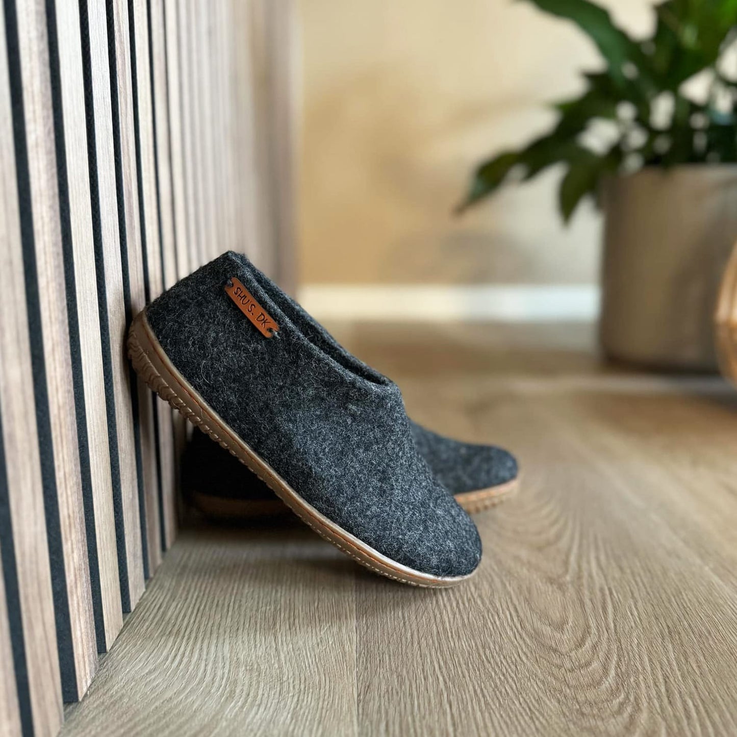Uldhjemmesko (100% ren uld) - Model Koks m/Gummisål - Dansk Design fra SHUS