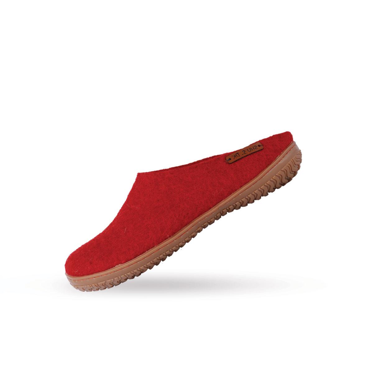 Uldtøffel (100% ren uld) m/Gummisål - Dansk Design fra SHUS