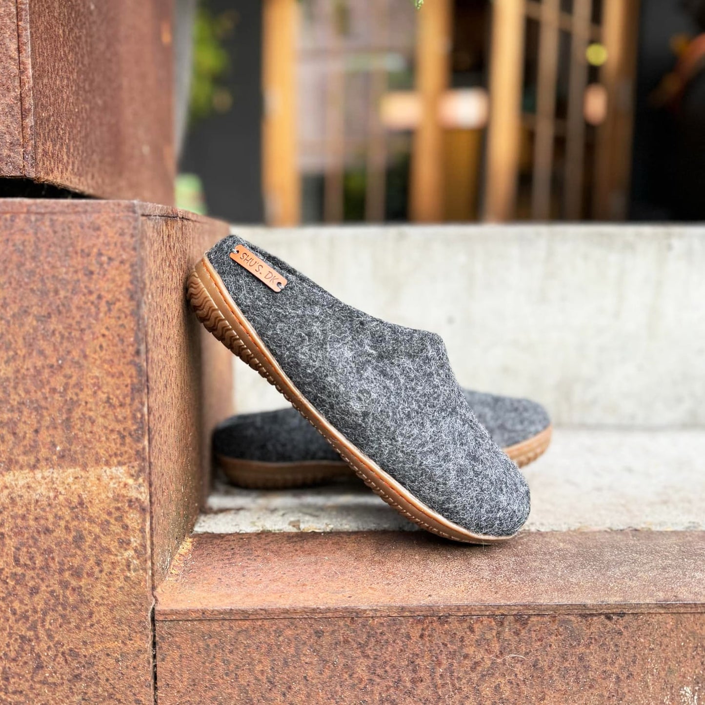 Uldtøffel (100% ren uld) - Model Koks m/Gummisål - Dansk Design fra SHUS