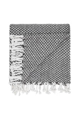 Plaid med frynser i 100% bomuld - 135 x 200 cm. fra Rugs’N’More