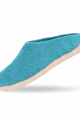 Uldtøffel (100% ren uld) - Model Ocean Mist m/sål i skind