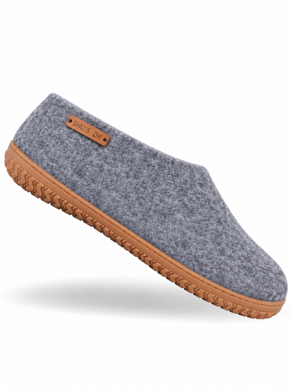 Uldhjemmesko (100% ren uld) - Model Denim m/Gummisål