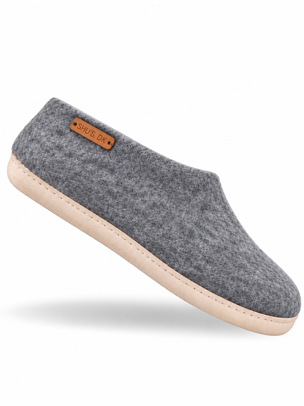 Uldhjemmesko (100% ren uld) - Model Denim m/sål i skind