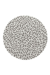 Gråt hvidt håndlavet kugletæppe af 100% ren uld tilføjer hygge og stil. Blødt uld materiale og enestående design. Perfekt til at skabe en varm atmosfære i dit hjem.