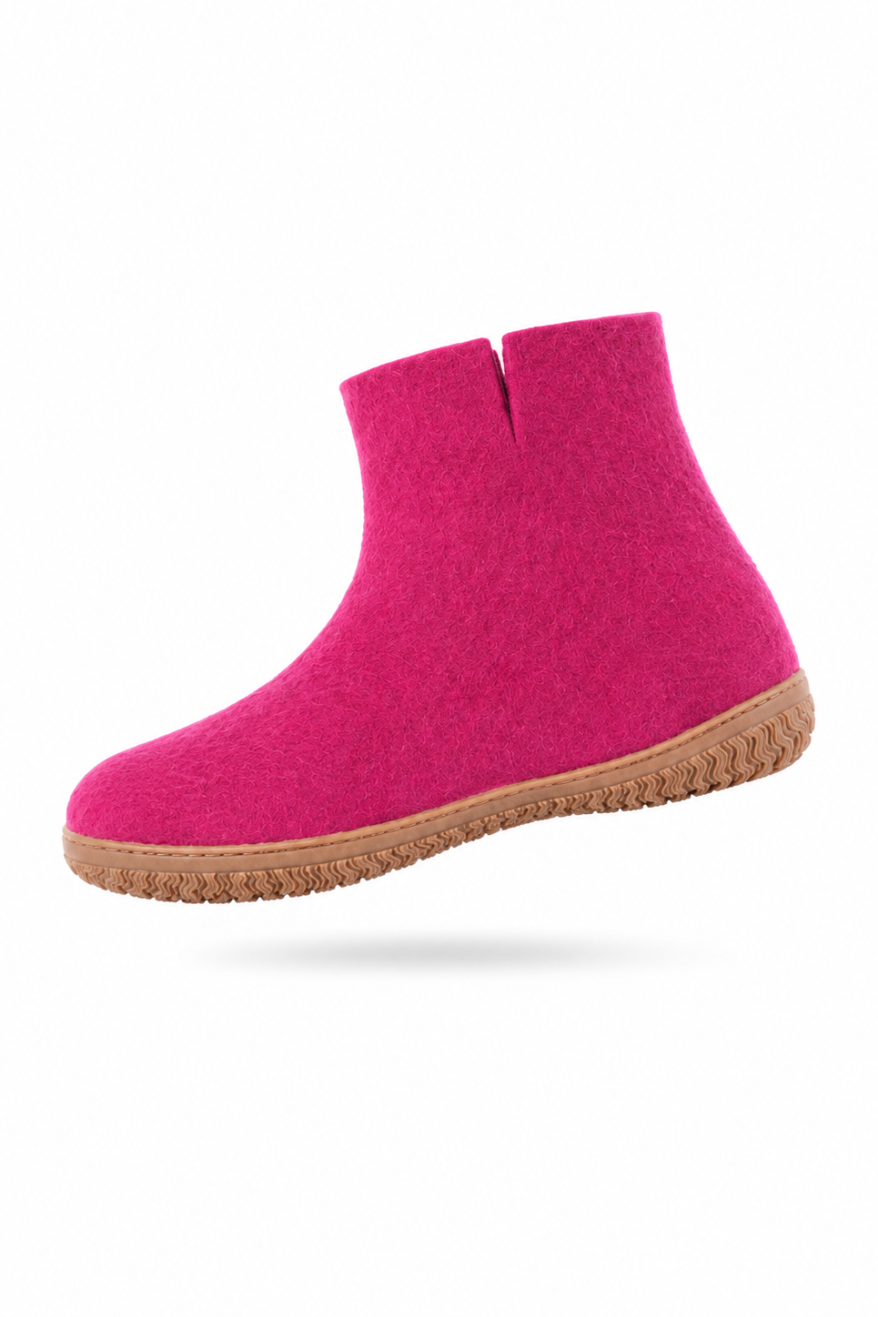 Filthjemmesko med høj skaft af 100% ren uld - Model Pink m/gummisål – Dansk Design fra SHUS