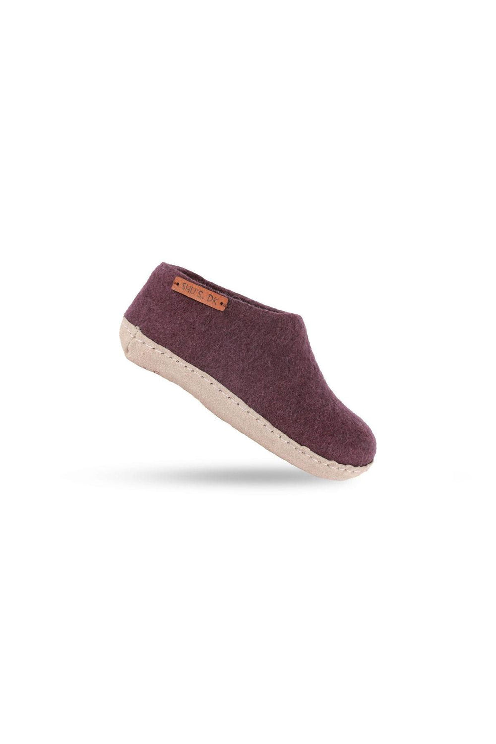 Hjemmesko til Børn (100% ren uld) - Model Lilla  m/sål i skind - Dansk Design fra SHUS