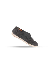 Uldhjemmesko (100% ren uld) - Model Koks m/sål i skind - Dansk Design fra SHUS
