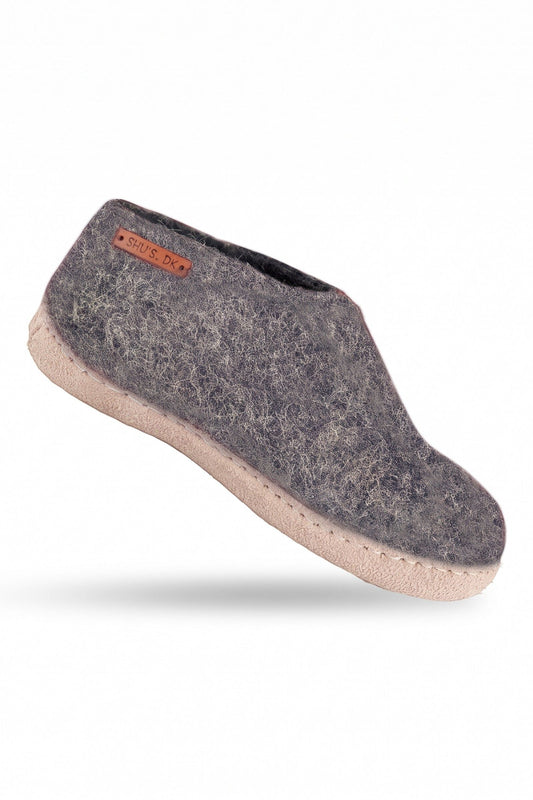 Uldhjemmesko Børn (100% ren uld) - Model Denim m/sål i skind - Dansk Design fra SHUS