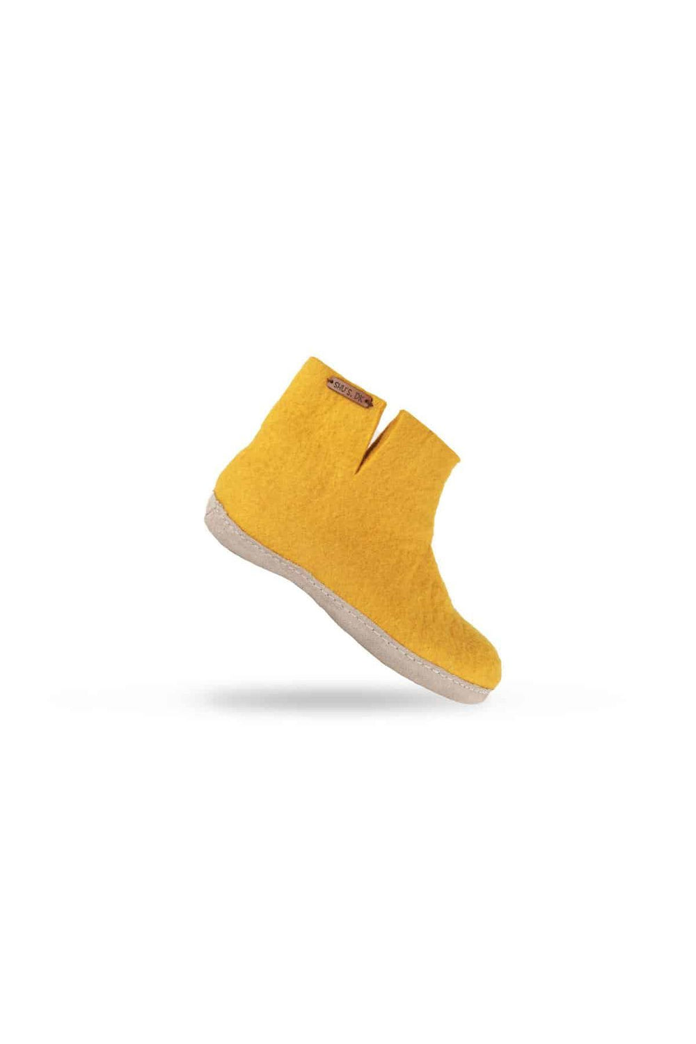 Uldstøvle (100% ren uld) - Model Karry gul m/sål i skind - Dansk Design fra SHUS