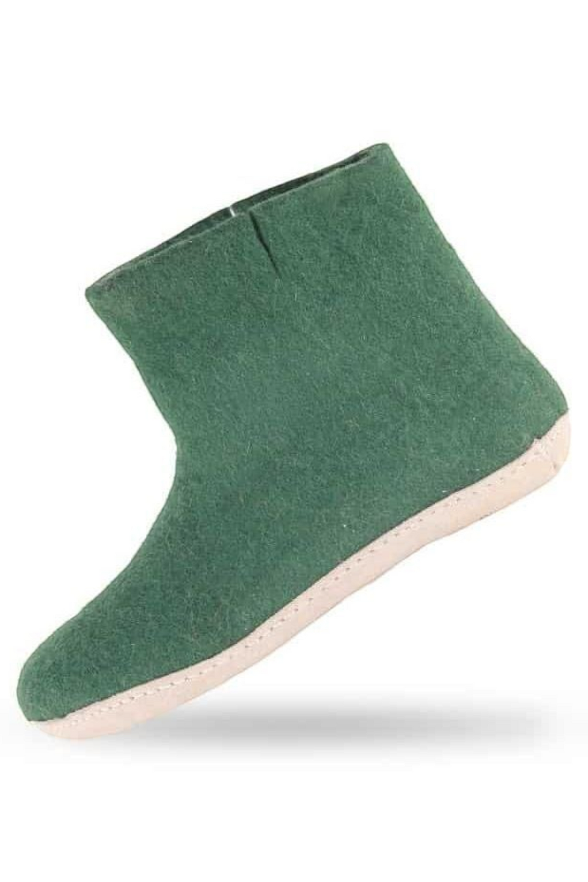 Håndlavede grønne uld støvler fra Shus.dk, lavet af 100% New Zealandsk uld, sikrer varme og komfort. Med skindsål. Dansk design.