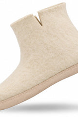 Uldstøvle (100% ren uld) - Model beige m/sål i skind