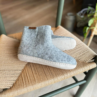 Uldstøvle (100% ren uld) - Model Grå m/sål i skind - Dansk Design fra SHUS