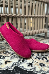 Uld hjemmesko (100% ren uld) - Model Pink m/Gummisål