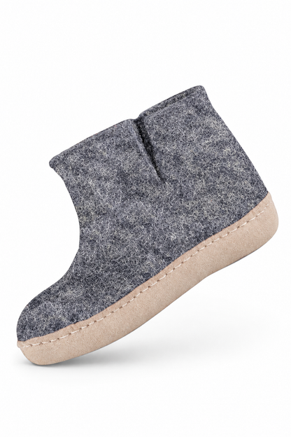 Uldstøvle Børn (100% ren uld) - Model Denim m/sål i skind - Dansk Design fra SHUS