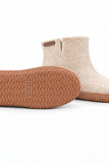 Uldstøvle (100% ren uld) - Model Beige m/Gummisål