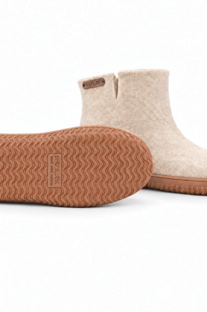 Uldstøvle (100% ren uld) - Model Beige m/Gummisål