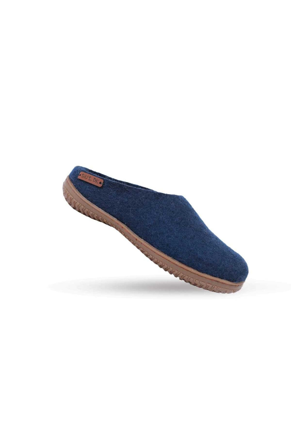 Uldtøffel (100% ren uld) - Model Blå m/Gummisål - Dansk Design fra SHUS