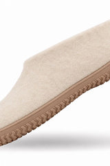 Uld hjemmesko (100% ren uld) - Model beige m/Gummisål