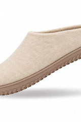 Uldtøffel (100% ren uld) - Model beige m/Gummisål