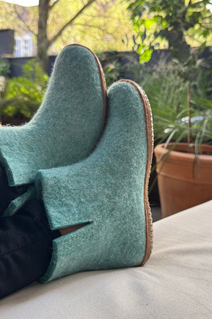 Uldstøvle (100% ren uld) - Model Ocean Mist m/Gummisål