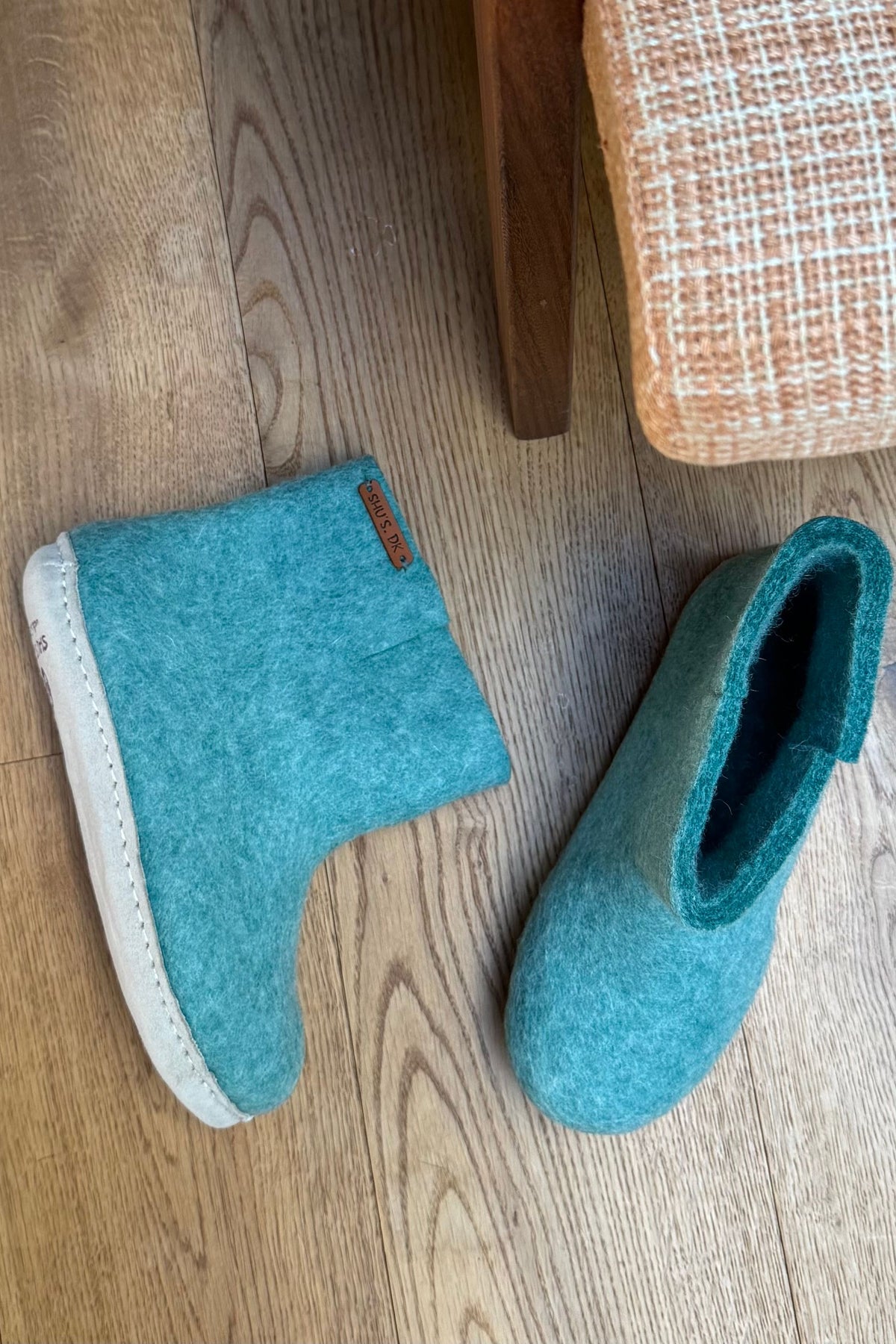 Uldstøvle (100% ren uld) - Model Oean Mist m/sål i skind