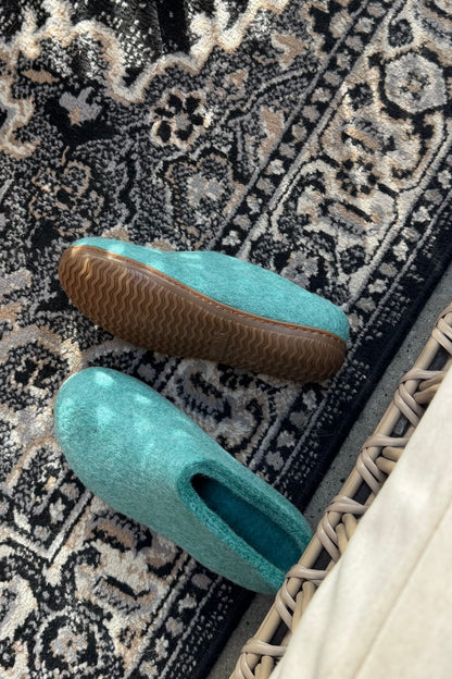 Uldtøffel (100% ren uld) - Model Ocean Mist m/Gummisål