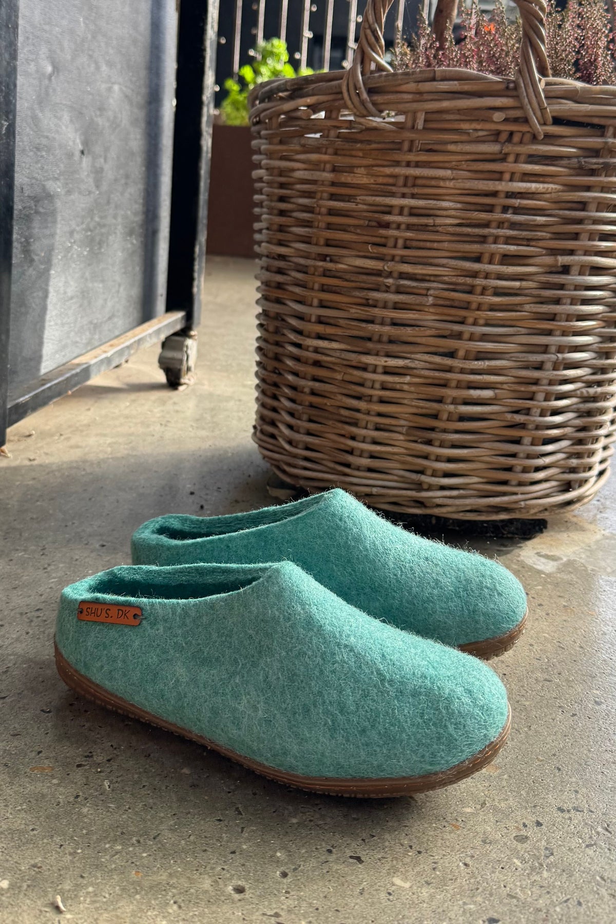 Uldtøffel (100% ren uld) - Model Ocean Mist m/Gummisål