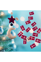 Juletræspynt, med dannebrog og måne.