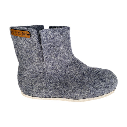 Uldstøvle Børn (100% ren uld) - Model Denim m/sål i skind - Dansk Design fra SHUS