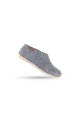 Uldhjemmesko (100% ren uld) - Model Denim m/sål i skind - Dansk Design fra SHUS