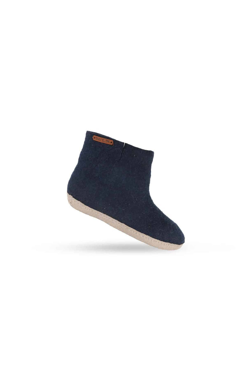 Blå uldstøvle (100% ren uld) - Model Blå m/sål i skind - Dansk Design fra SHUS