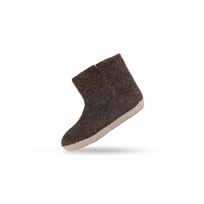 Uldstøvle (100% ren uld) - Model Brun m/sål i skind - Dansk Design fra SHUS