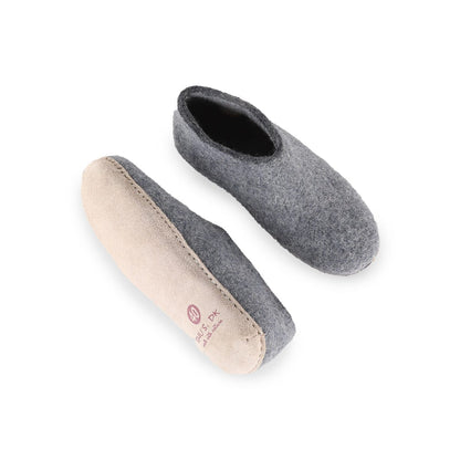 Uldhjemmesko (100% ren uld) - Model Denim m/sål i skind - Dansk Design fra SHUS