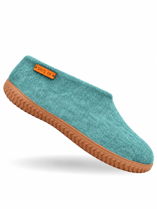 Uld hjemmesko (100% ren uld) - Model Ocean Mist m/Gummisål