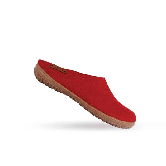 Sutsko af 100% ren uld - Model Rød m/Gummisål - Dansk Design fra SHUS