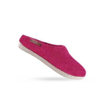 uld tøffel og hjemmesko (100% ren uld) - Model Pink m/sål i skind - Dansk Design fra SHUS