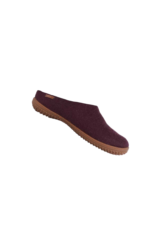 Uldtøffel (100% ren uld) - Model Lilla m/Gummisål - Dansk Design fra SHUS
