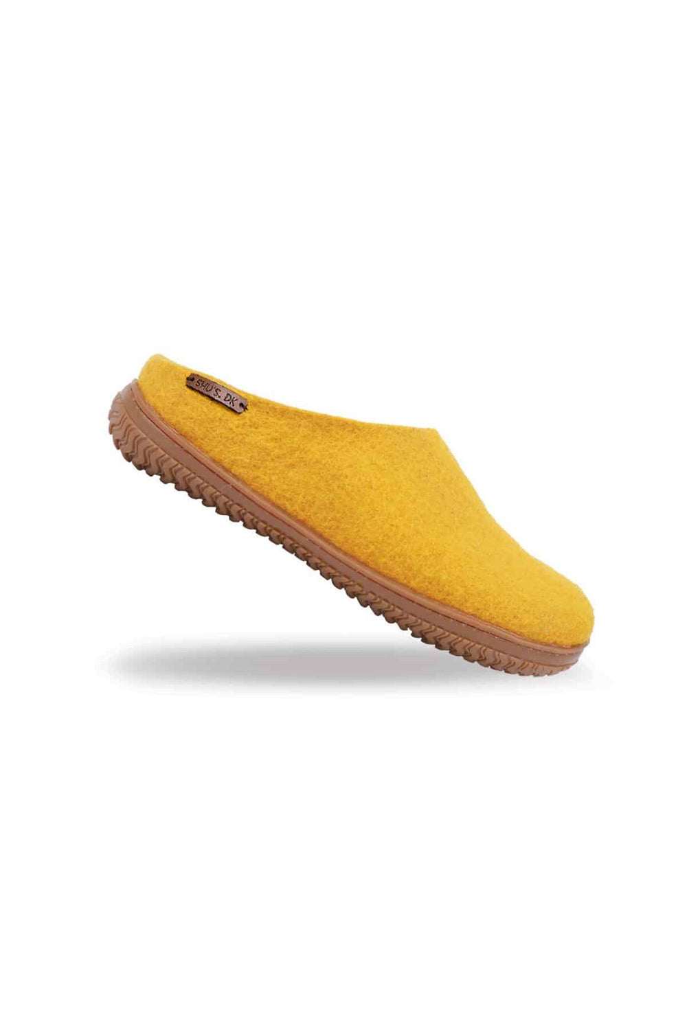 Uldtøffel (100% ren uld) - Model Karry gul m/Gummisål - Dansk Design fra SHUS