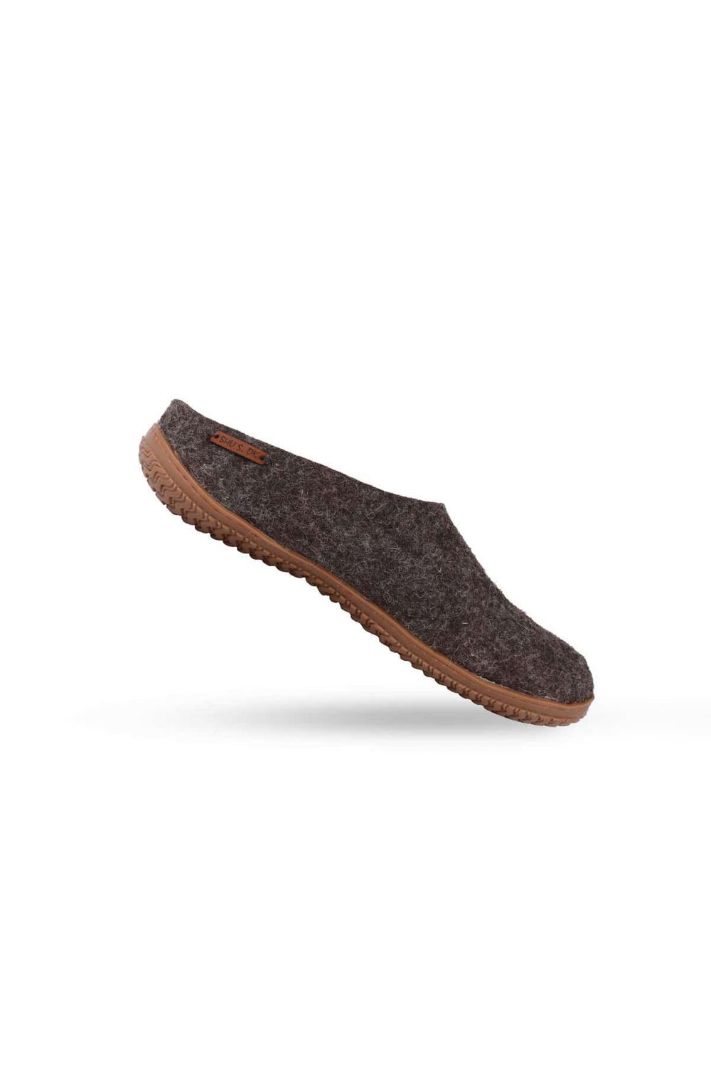 Uldtøffel (100% ren uld) - Model Brun m/Gummisål - Dansk Design fra SHUS