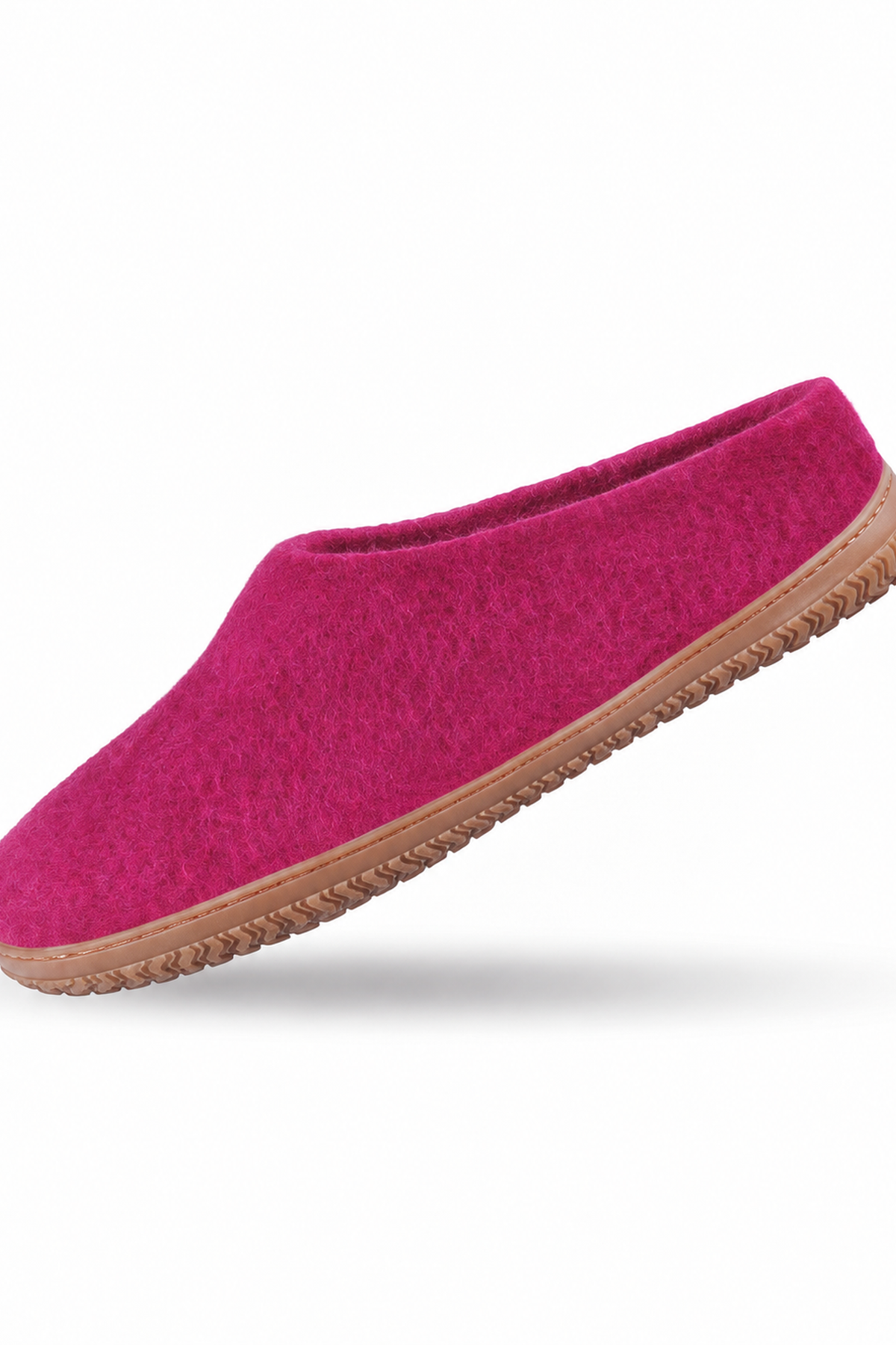 Uldtøffel (100% ren uld) – Model Pink m/Gummisål
