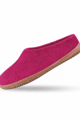 Uldtøffel (100% ren uld) – Model Pink m/Gummisål
