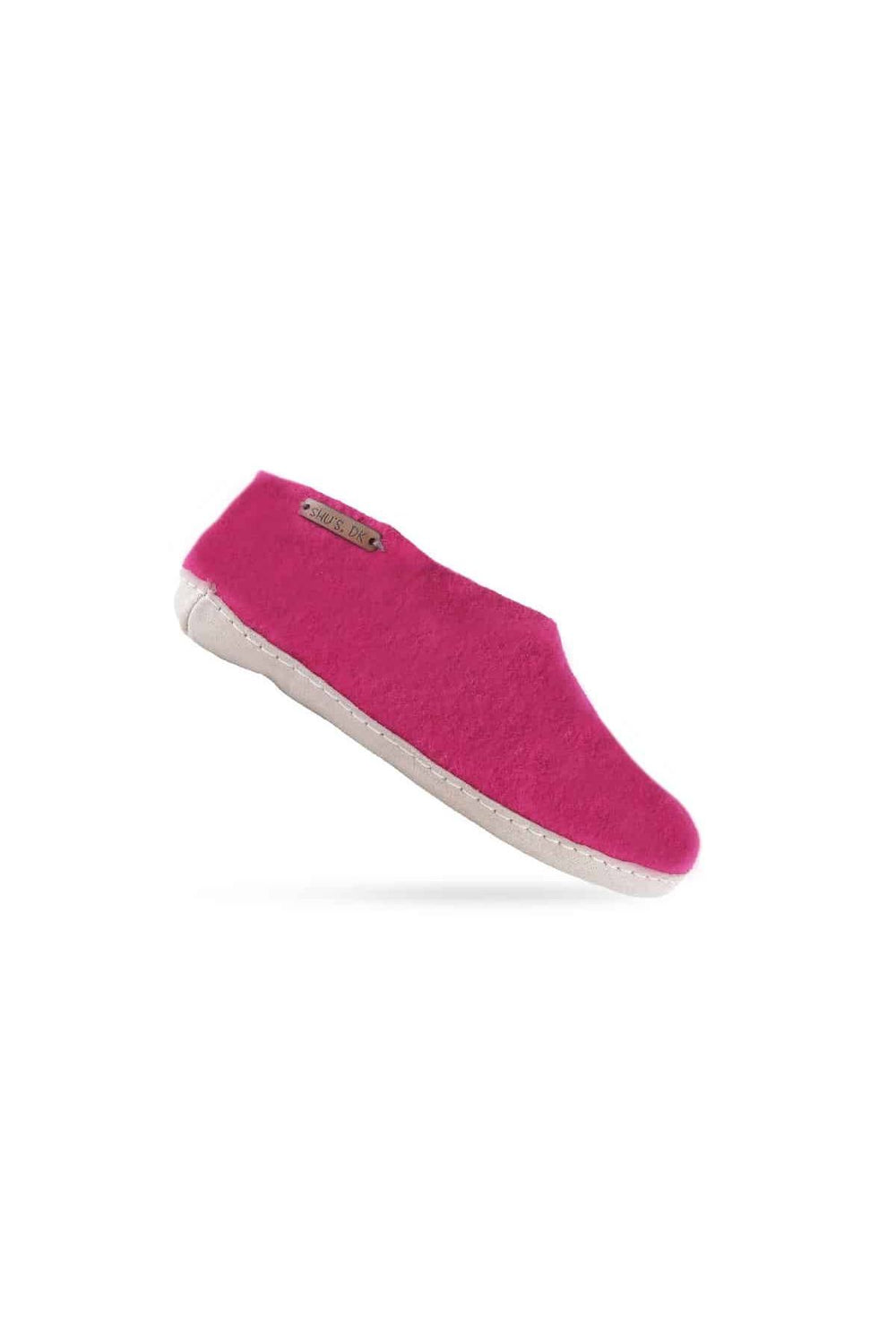 Uldhjemmesko (100% ren uld) - Model Pink m/sål i skind