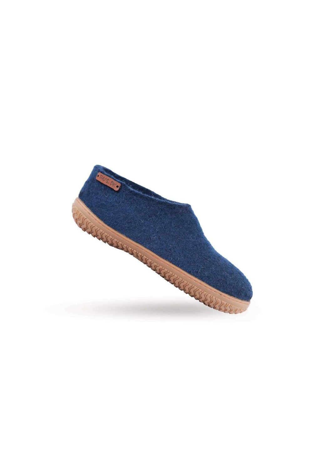 Uldhjemmesko (100% ren uld) – Model Blå m/Gummisål – Dansk Design fra SHUS