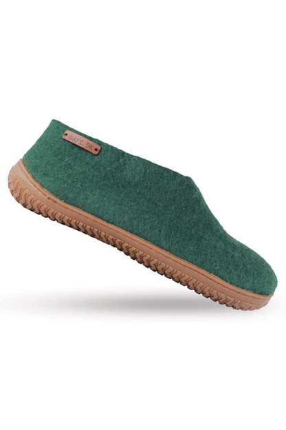 Uldhjemmesko (100% ren uld) - Model Grøn m/Gummisål - Dansk Design fra SHUS