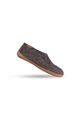 Uldhjemmesko (100% ren uld) - Model Brun m/Gummisål - Dansk Design fra SHUS